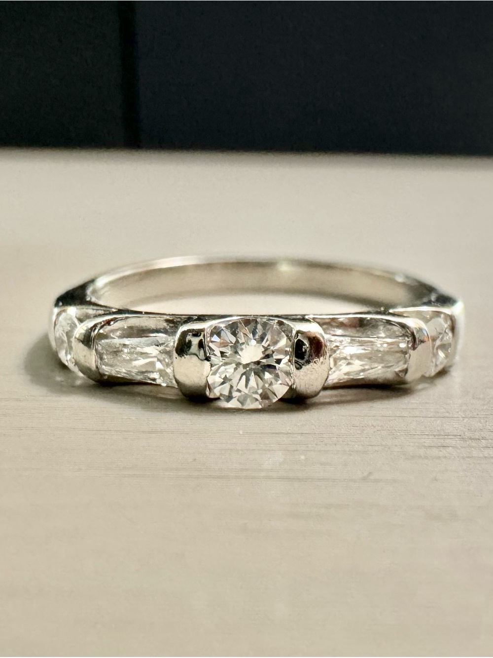 Platinum Diamond Stacking Ring (Refurbished)